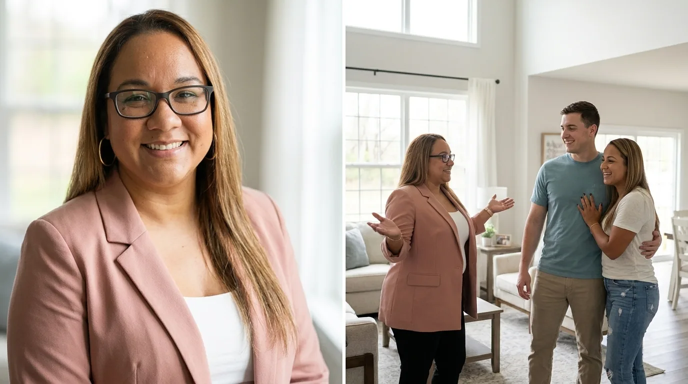 Iris Alfaro meeting with clients in Somerset County, New Jersey